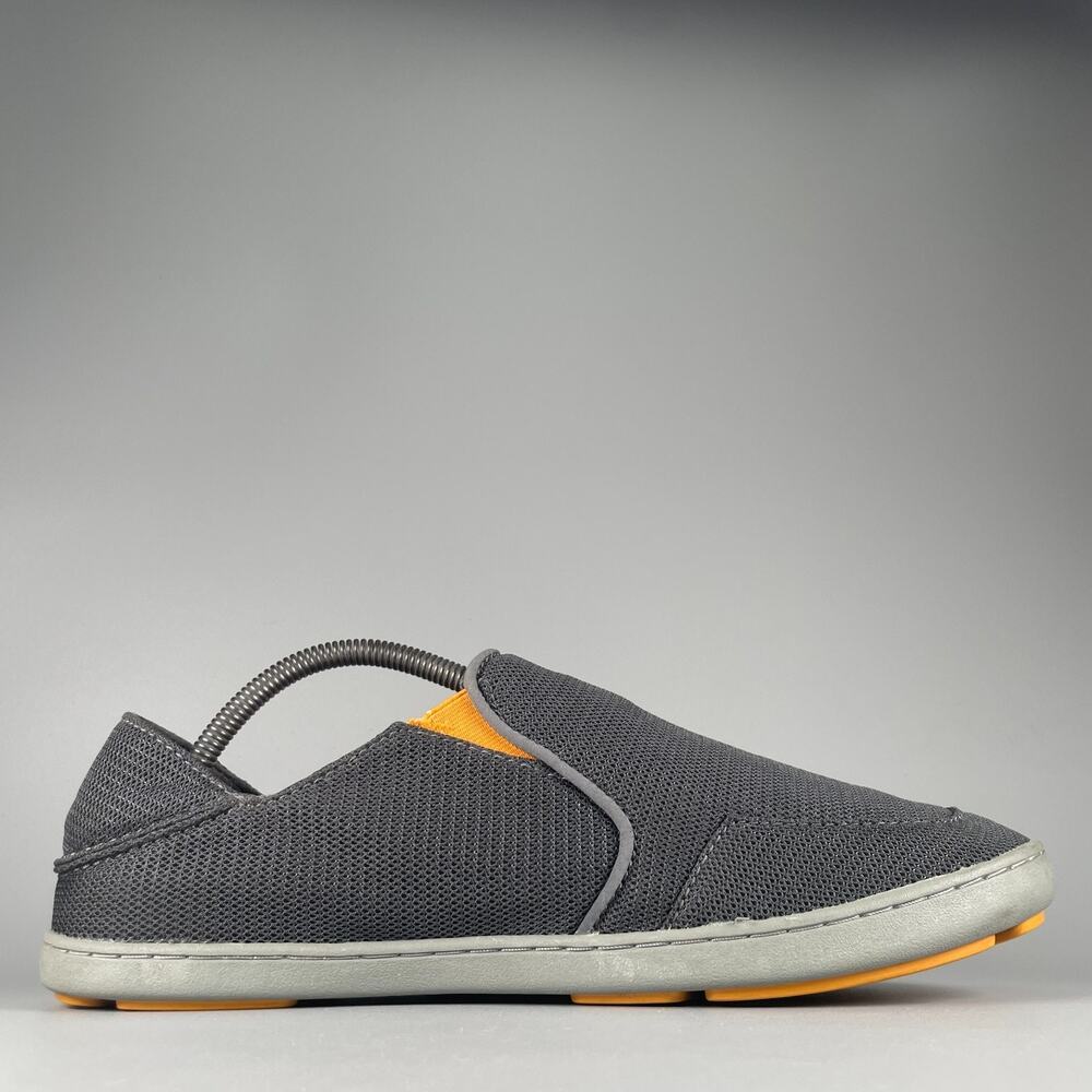 Olukai Nohea Mesh Men's 10.5 Gray Orange Mesh Slip On Loafers Casual Sneaker EUC - Picture 7 of 9